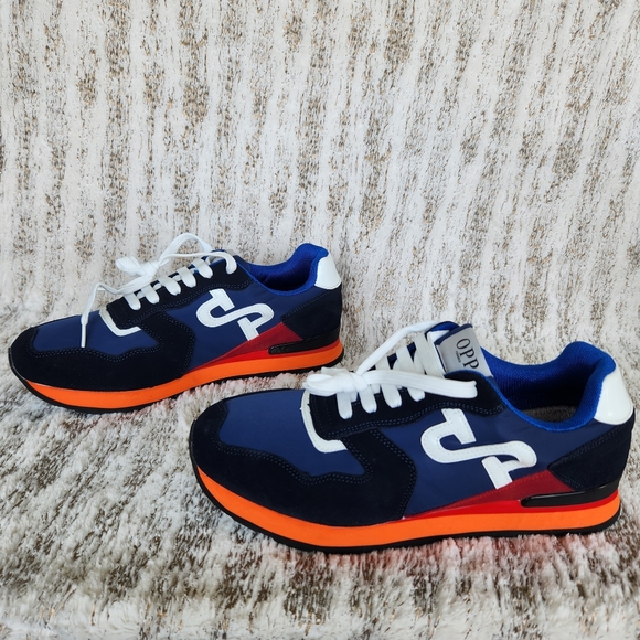 OPP France High Fashion Suede Sneaker Athletic Shoe Blue Orange | Men\'s Size 9 main image 12